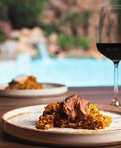 Plato de arroz con presa